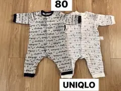 【3点目無料】UNIQLO ベビー パジャマ 長袖 カバーオール ロンパース
