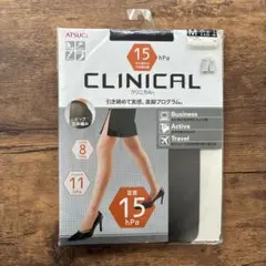 Ｍクリニカル着圧ストッキング足首15hpaアツギ　ブラック