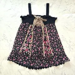 美品✨axes femme ビッグリボン キャミソール ダークコア 姫カジ 平成