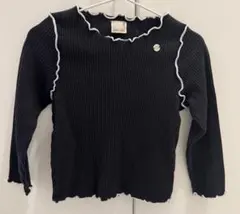 【姉妹用セット】petit main ブラックリブトップス 100/80