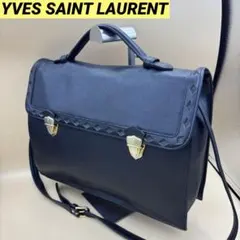 YVES SAINT LAURENT 2WAY レザー ブリーフケース ブラックのサムネイル