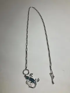 トカゲモチーフ シルバーネックレス