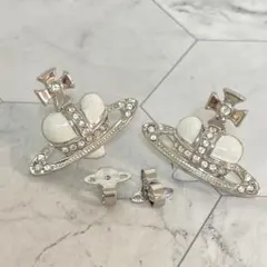 Vivienne Westwood｜ディアマンテピアス／シルバー×ホワイト