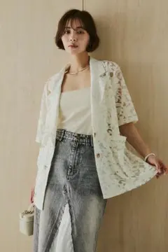 mideal lace over jacke レースオーバー ジャケット - メルカリ