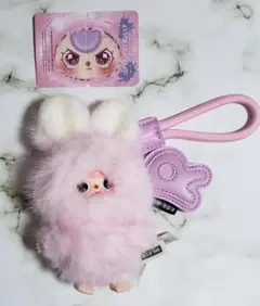 Baby Three イニシャル アルファベット うさぎ R ピンク