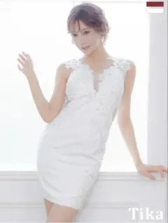 パール付き サイドシースルーノースリーブくびれバストシースルータイトミニドレス