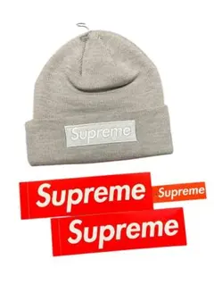 新品 Supreme New Era Box Logo Beanie Grey