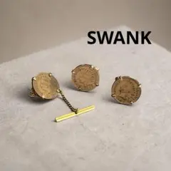 【美品】SWANK カフス＆タイピン セット アンティークコイン 紳士スーツ小物