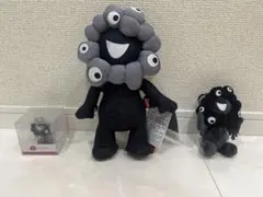 黒いミャクミャク3点セット　edwinコラボぬいぐるみ　カラビナ　首振り　万博