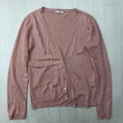 スピックアンドスパン リネン カーディガン 薄ピンク リネン100%