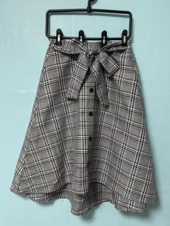 チェク柄 スカート フレア 美品 黒チェック かわいい⭐︎