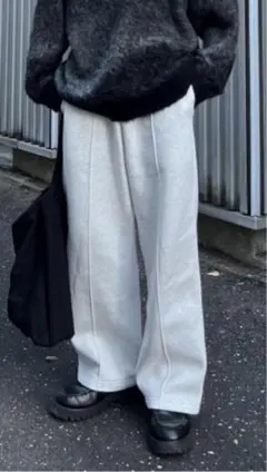 ヘビーウェイトスウェットバギーパンツGU ライトグレー S