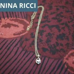 NINA RICCI ニナリッチ ゴールド ネックレス ロゴ ストーンネックレス