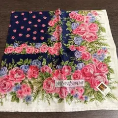 YVES SAINT LAURENT☆フラワープリント ハンカチ