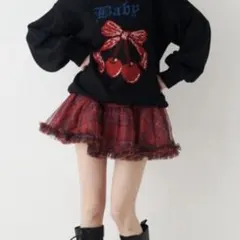 juetie ボリュームチュチュスカート チュール 赤チェック