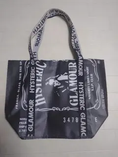HYSTERIC GLAMOUR エコバッグ ウィスキーラベル ヒスガール 黒のサムネイル