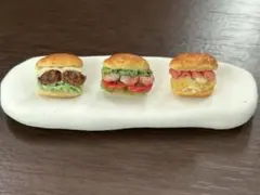ミニチュアパン　小さなコッペパンサンド3種セット　ミニチュアフード