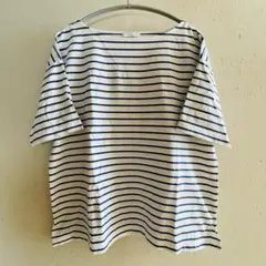 UNITED ARROWS 半袖　ボーダー カットソー　白×青　日本製