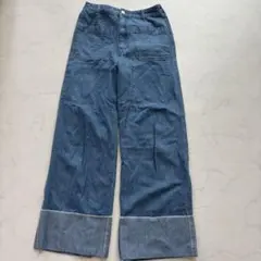 Kastane デニム ワイドパンツ ロールアップ 1サイズ（A763）
