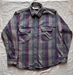 【レアカラー】90s FIVE BROTHER パープル ネルシャツ USA製