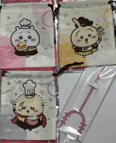 ちいかわ ココス 第一弾 巾着 ちいかわ うさぎ ラッコ さすまた 4点セット