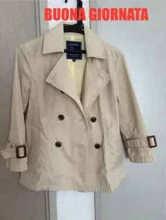春！ジャケット/綿73%/ベージュ ダブルブレスト ジャケット