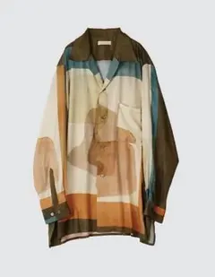 【YOKE:タグ有】OPEN COLLAR SHIRT(brown:3)