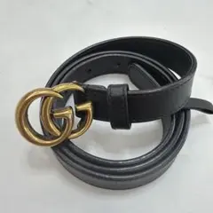 お値下げ不可 GUCCI ダブルG バックル レザーベルト ブラウン 95/38