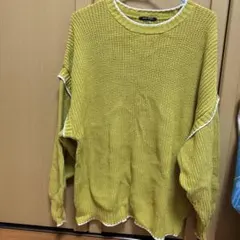 イエロー オーバーサイズ ニット