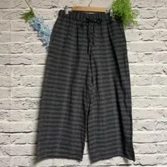 【超美品】ゴールデンベア チェック柄 ワイドパンツ イージーパンツ 総ゴム L