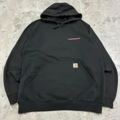 カーハート　パーカー　K121　M　ブラック　古着　両面プリント　スウェット