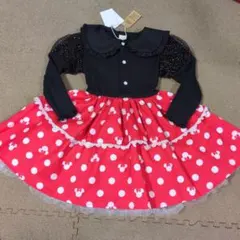 新品 リトシー ミニーマウス ドット柄 なりきりワンピース 90