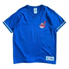 MLB インディアンス 半袖Vネック XL ネイビー 刺繍ロゴ 古着 MLB インディアンス 半袖Vネック XL ネイビー 刺繍ロゴ 古着 - メルカリ