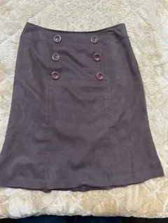 any sisブラウン ボタン付きスカート