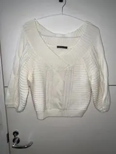 【美品✨】GORGE ゴージ ケーブル編み ニット オフショル モテ服 クリーム