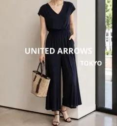 UNITED ARROWS フレンチスリーブ オールインワン ブラックのサムネイル