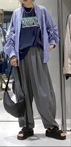ニコアンド　3点セット　ストライプブラウス　半袖Tシャツ　パンツ