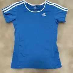 adidas トレーニングウエア　メッシュ　明るい青　M