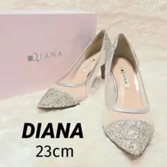 DIANA グリッター パンプス シルバー メッシュ ポインテッドトゥのサムネイル