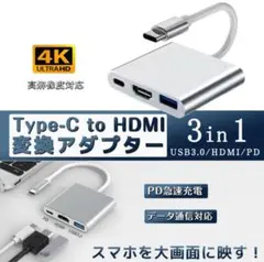 Type-C to HDMI 3in 1 変換アダプター USB3.0