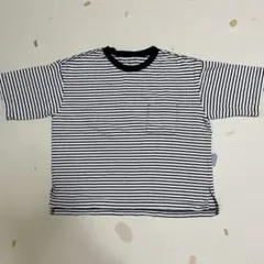 MUJI ボーダー 半袖 Tシャツ ポケット付き　綿100%のサムネイル