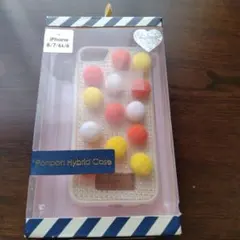 Lucy iPhone 8 7 6s 6用 ポンポンハイブリッドケース