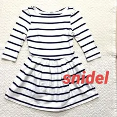 snidel ボーダー ミニワンピース 7部丈　ワンピース　スナイデル
