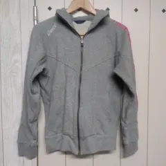 asics グレー パーカー フード付き