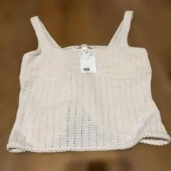 新品 H&M ニットキャミソール オフホワイト M