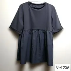 【週末セール】レディース　 半袖 フレアトップス グレー　サイズM