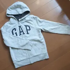 GAP フード付きグレー ジップアップパーカー　140cm
