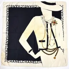 CHANEL シャネル ココマーク 大判スカーフ シースルー ブラック