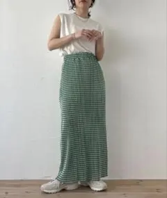 wee9s ギンガムチェックスカート　グリーン