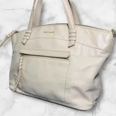 【COLE HAAN】 コールハーン　クリーム色 レザー ハンドバッグ